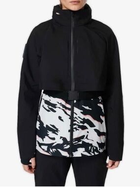 Sweaty Betty Pro Light Ski Jacket Size 6 Waterproof Black Pink Gray Camo New NWT